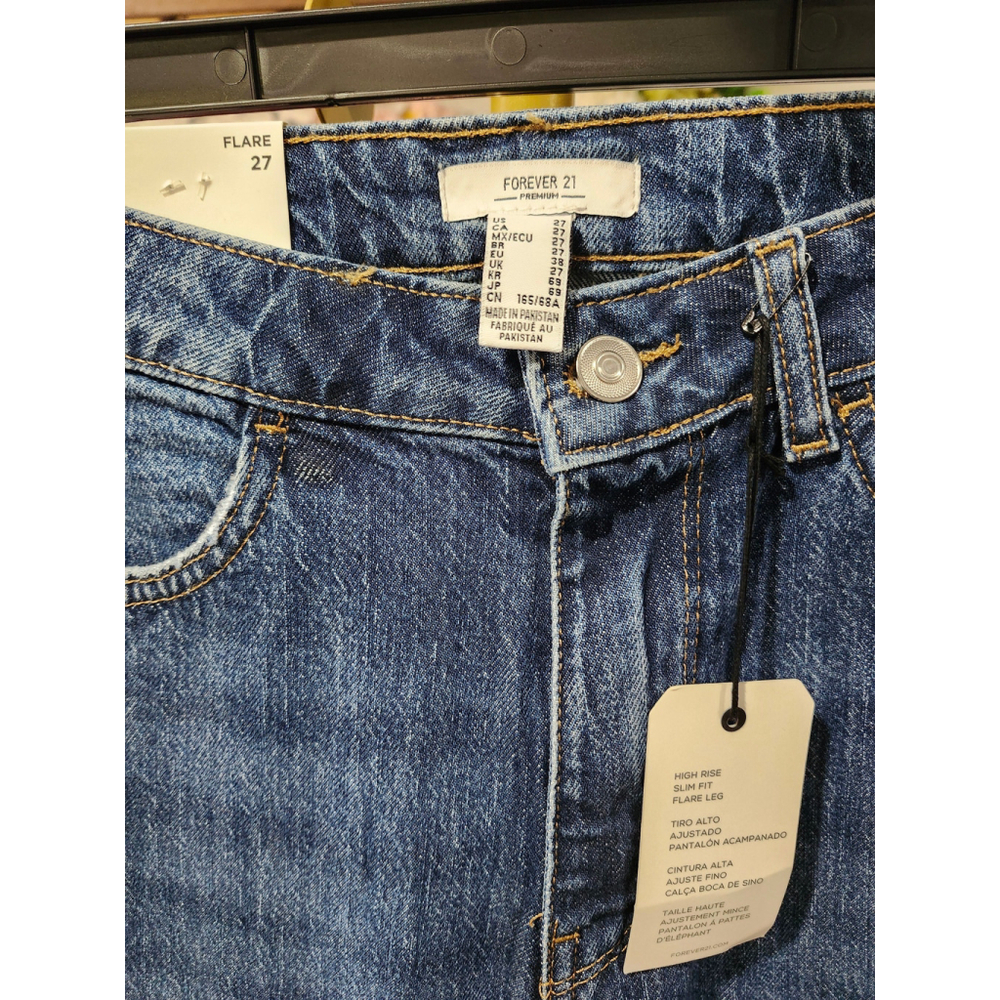 Size 27 Forever 21 Embroidered Flare Jean - Picture 3 of 3